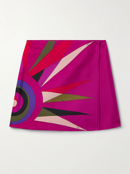  Pucci Pucci - Wrap-effect Printed Silk-twill Mini Skirt - Multi 