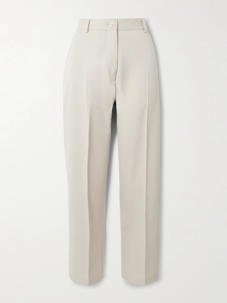  Purdey Purdey - Cotton And Wool-blend Twill Straight-leg Pants - Stone 