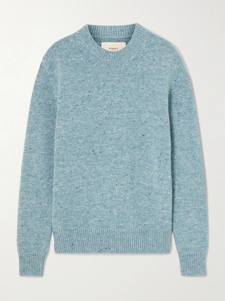  Purdey Purdey - Dorton Donegal Wool And Cashmere-blend Sweater - Light Blue 