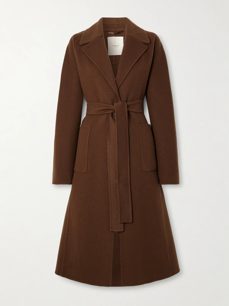  Purdey Purdey - Portman Belted Wool And Cashmere-blend Coat - Dark Brown 