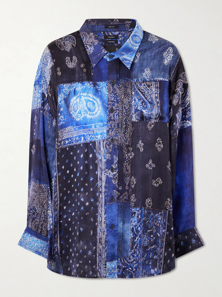  R13 R13 - Bandana-print Silk Shirt - Blue 
