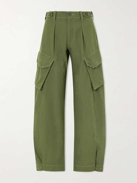  R13 R13 - Cotton Barrel-leg Cargo Pants - Army Green 