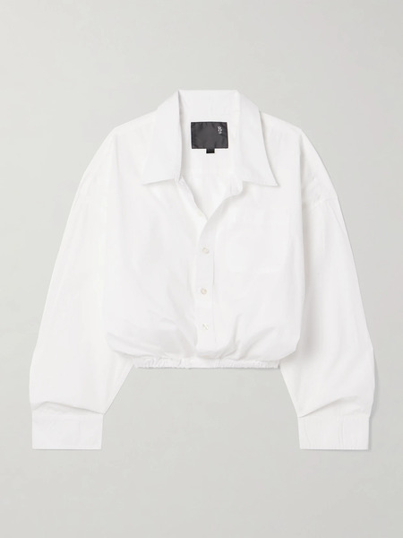  R13 R13 - Cropped Cotton-poplin Shirt - White 