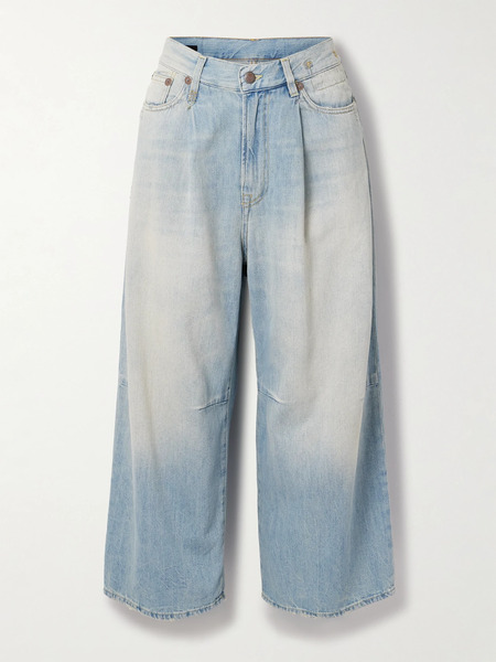  R13 R13 - Cropped Low-rise Wide-leg Jeans - Light Denim 