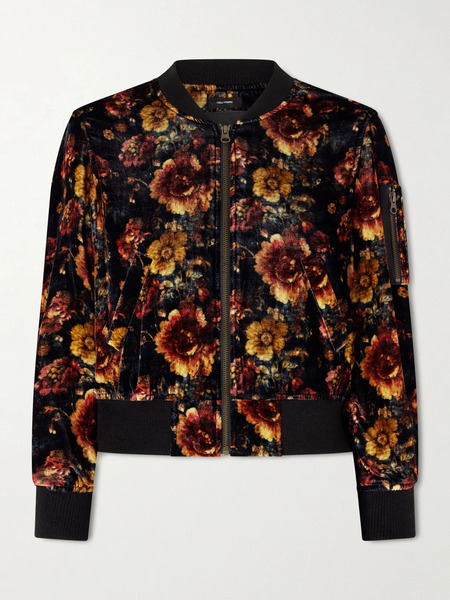  R13 R13 - Floral-print Velvet Bomber Jacket - Multi 