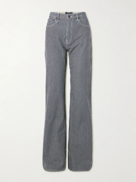  R13 R13 - Jane Striped High-rise Wide-leg Jeans - Blue 