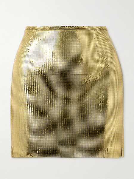  Rabanne Rabanne - Chainmail Mini Skirt - Gold 
