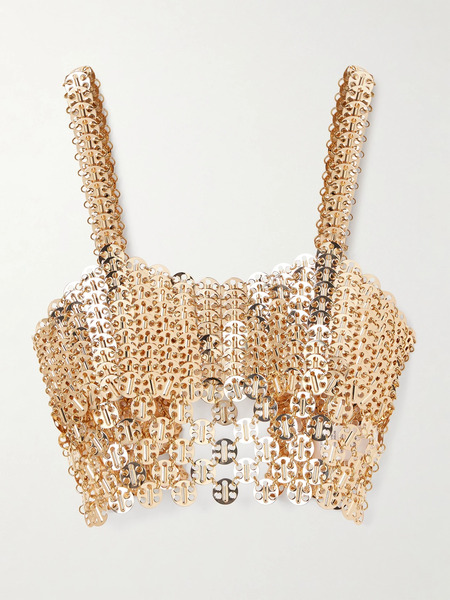  Rabanne Rabanne - Cropped Chainmail Tank - Gold 
