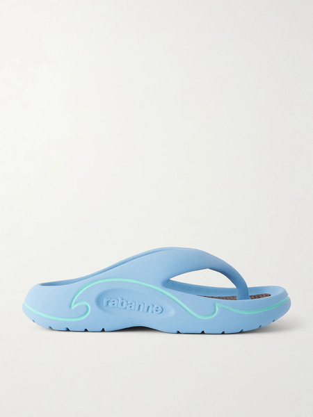  Rabanne Rabanne - 3d Logo-embossed Thong Sandals - Blue 