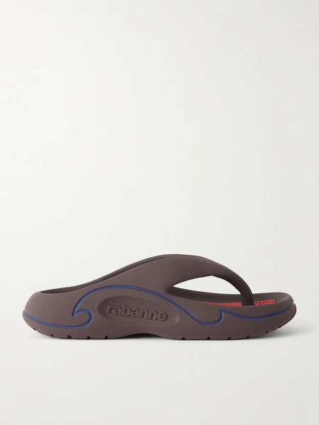  Rabanne Rabanne - 3d Logo-embossed Thong Sandals - Brown 
