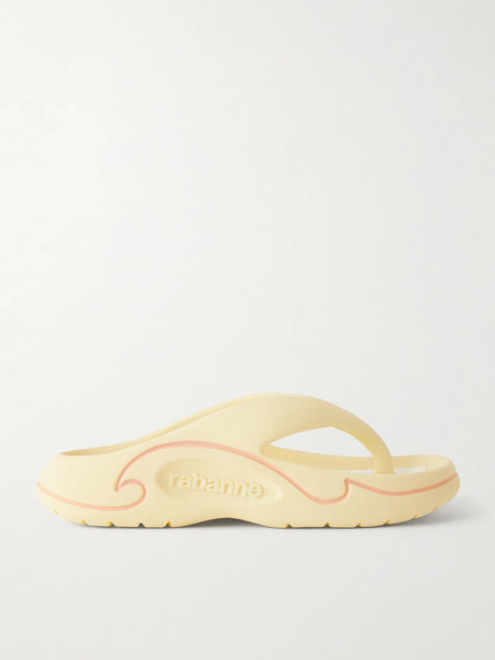  Rabanne Rabanne - 3d Logo-embossed Thong Sandals - Yellow 