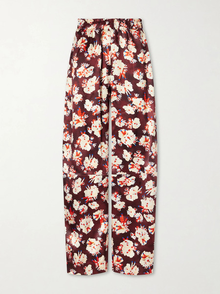  Rabanne Rabanne - Floral-print Wide-leg Silk Pants - Multi 