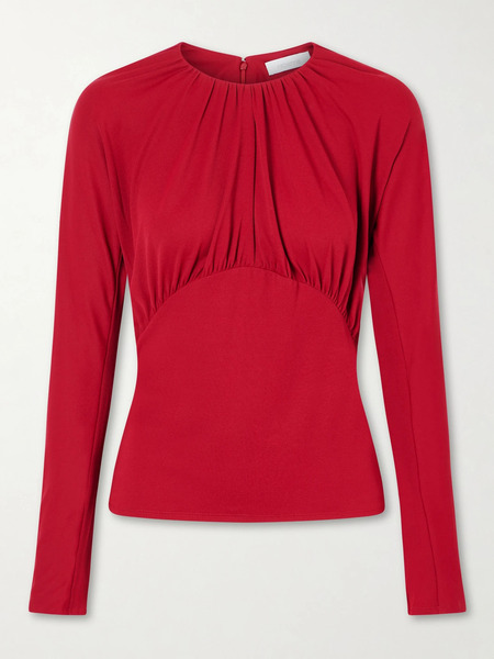  Rabanne Rabanne - Ruched Chiffon Blouse - Red 