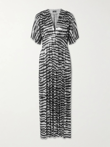  Rabanne Rabanne - Zebra-print Chainmail Midi Dress - Silver 