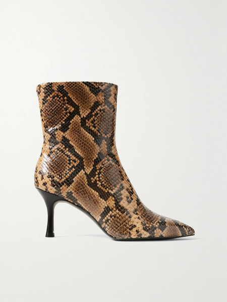  Rag & Bone Rag & Bone - Brea Snake-effect Leather Ankle Boots - Snake Print 