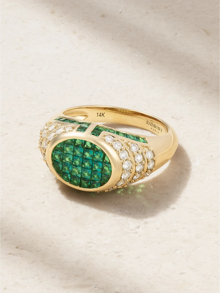  Rainbow K Rainbow K - Lady 14-karat Gold, Emerald And Diamond Ring - 6 