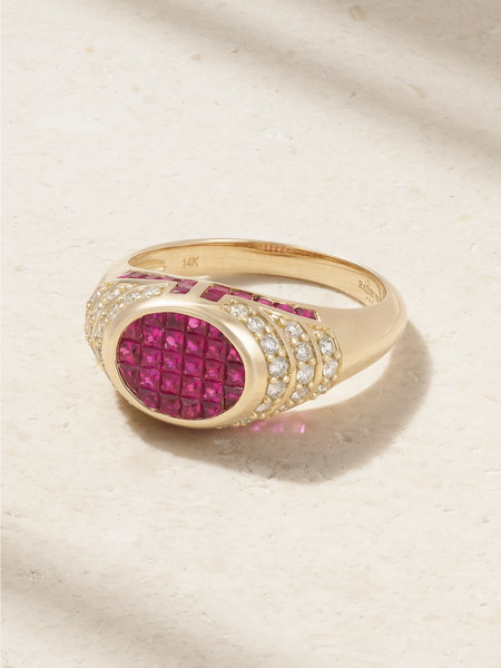  Rainbow K Rainbow K - Lady 14-karat Gold, Ruby And Diamond Ring - 7 