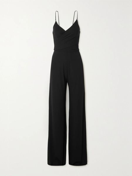  Ralph Lauren Collection Ralph Lauren Collection - Twist-front Stretch-jersey Wide-leg Jumpsuit - Black 