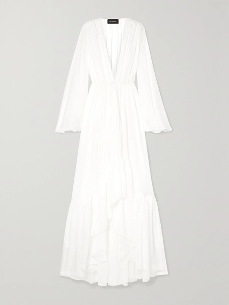  Rasario Rasario - Ruffled Silk-chiffon Jacket - Ivory 
