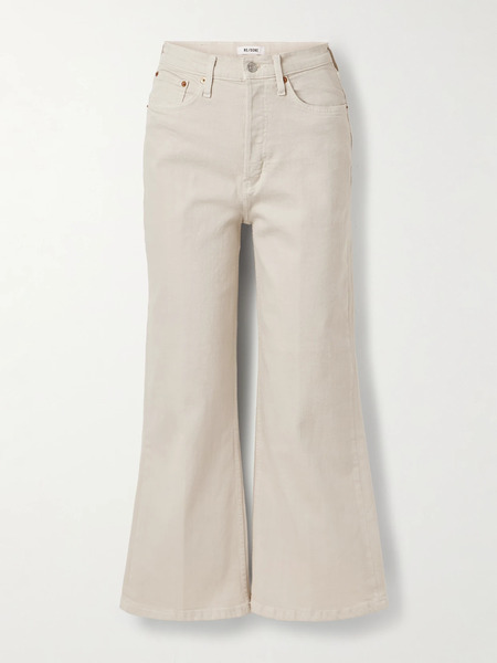  Re/done Re/done - Cropped High-rise Flared Jeans - Off-white 