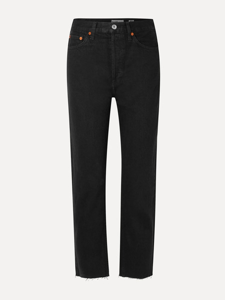  Re/done Re/done - 70s High Rise Stove Pipe Straight-leg Jeans - Black 