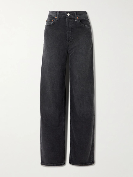 Re/done Re/done - The Marielou High-rise Wide-leg Jeans - Black 
