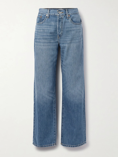  Re/done Re/done - The Thrasher Low-rise Straight-leg Jeans - Mid Denim 