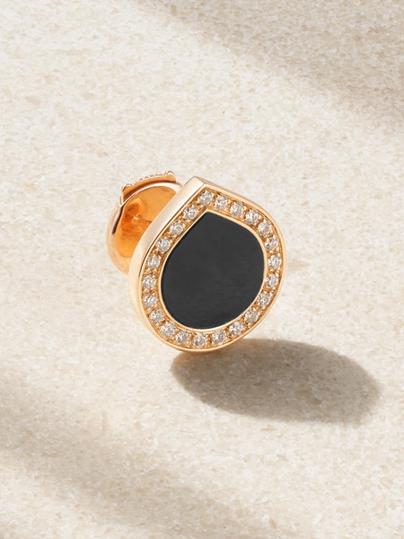  Repossi Repossi - Antifer 18-karat Rose Gold, Onyx And Diamond Single Earring - Black 