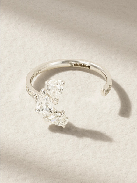  Repossi Repossi - Serti Sur Vide 18-karat White Gold Diamond Ring - 52 