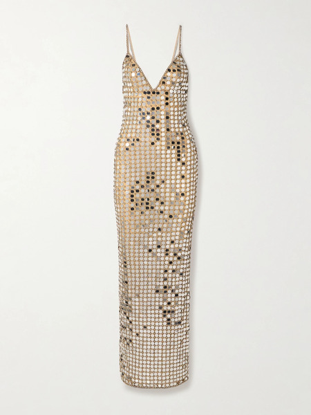  Retrofête Retrofête - Perri Embellished Tulle Gown - Gold 