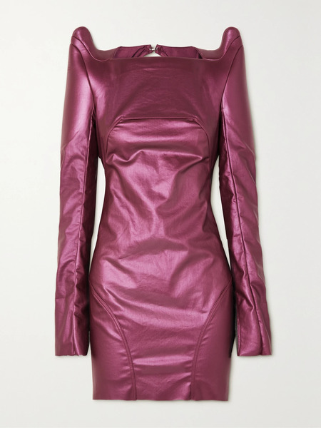  Rick Owens Rick Owens - Abito Cutout Coated-denim Mini Dress - Fuchsia 