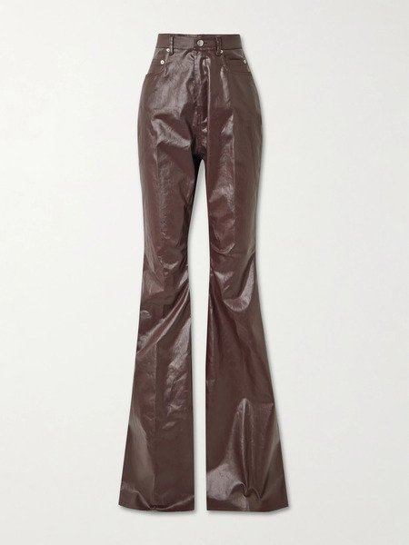  Rick Owens Rick Owens - Bolan Coated High-rise Flared Jeans - Brown 