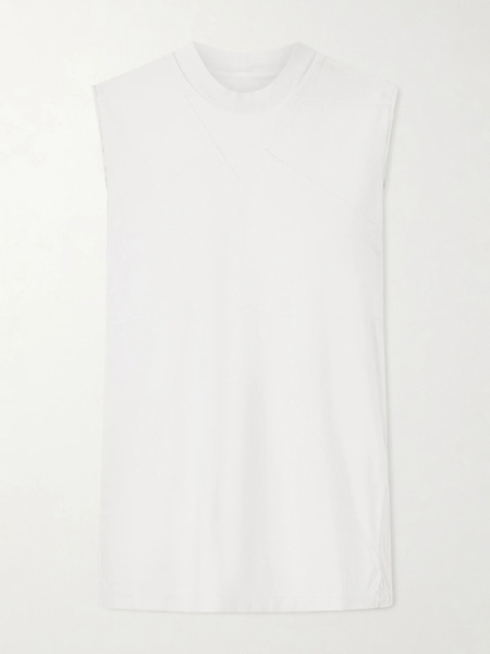  Rick Owens Rick Owens - Paneled Cotton-jersey Tank Top - Off-white 