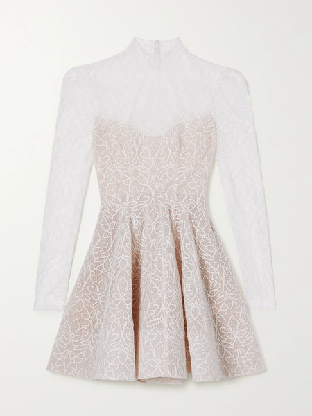  Rime Arodaky Rime Arodaky - Frankie Cutout Embroidered Tulle Mini Dress - White 
