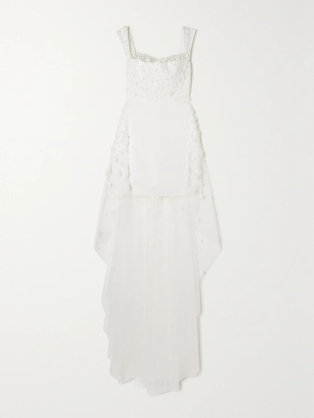 Rime Arodaky Rime Arodaky - Oshun Embellished Embroidered Tulle And Crepe Mini Dress - White 