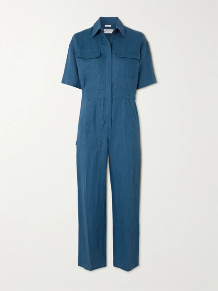  Rivet Utility Rivet Utility - Dynamo Linen Jumpsuit - Blue 