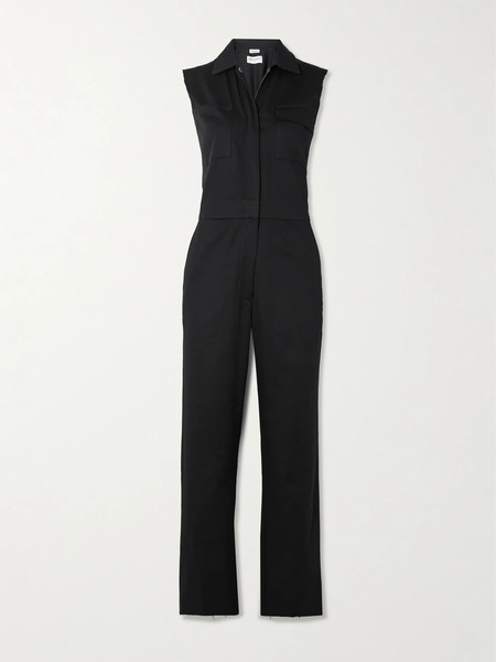  Rivet Utility Rivet Utility - Frayed Cotton-blend Twill Jumpsuit - Black 