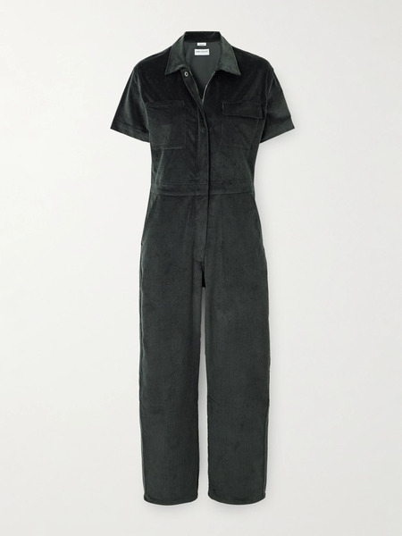 Rivet Utility Rivet Utility - Worker Cotton-blend Corduroy Jumpsuit - Dark Gray 