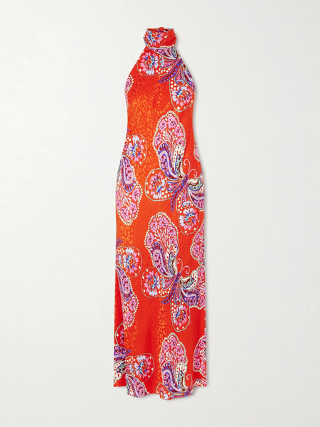  Rixo Rixo - Maura Printed Satin Midi Dress - Red 