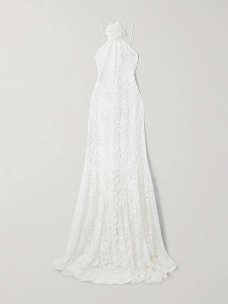  Rodarte Rodarte - Appliquéd Organic Cotton-blend Lace Gown - White 