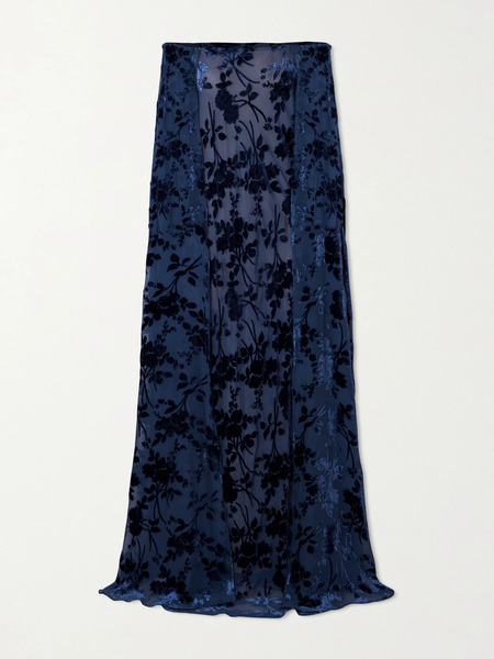  Rodarte Rodarte - Cape-effect Devoré-velvet Gown - Navy 
