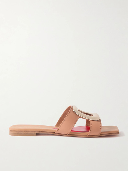  Roger Vivier Roger Vivier - Benson Embellished Leather Sandals - Brown 