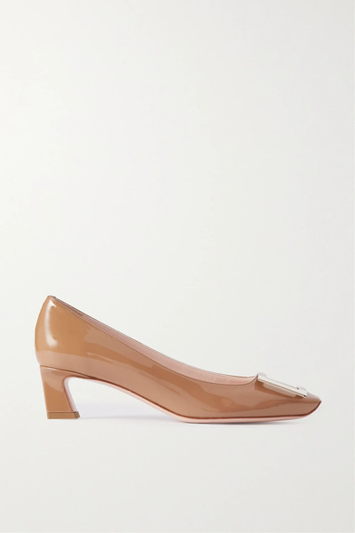  Roger Vivier Roger Vivier - Trompette 45 Patent-leather Pumps - Sand 