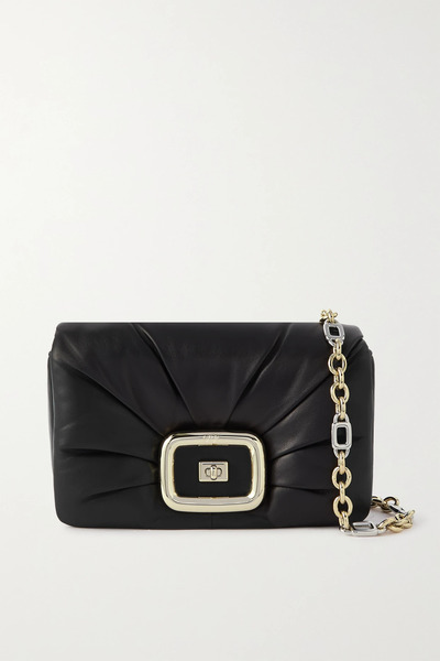  Roger Vivier Roger Vivier - Vic' Choc Me Padded Leather Shoulder Bag - Black 