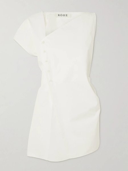  Róhe Róhe - Asymmetric Cotton-poplin Top - White 