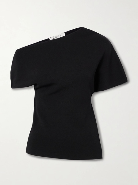  Róhe Róhe - Asymmetric Jersey Top - Black 
