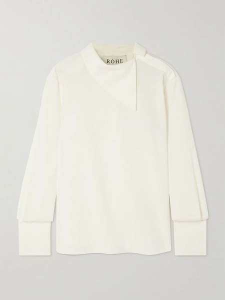  Róhe Róhe - Asymmetric Wool-blend Blouse - Cream 