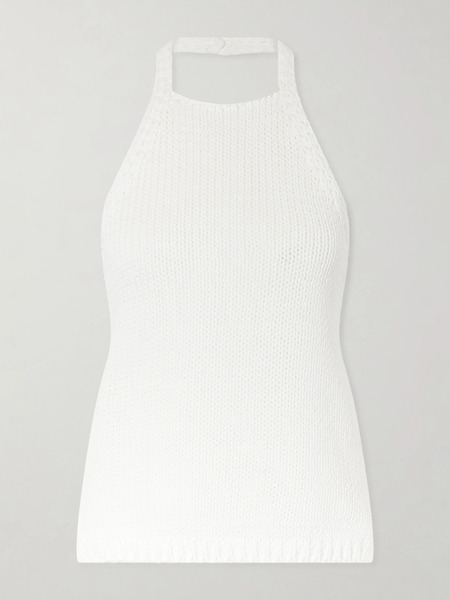  Róhe Róhe - Knitted Cotton Halterneck Top - White 