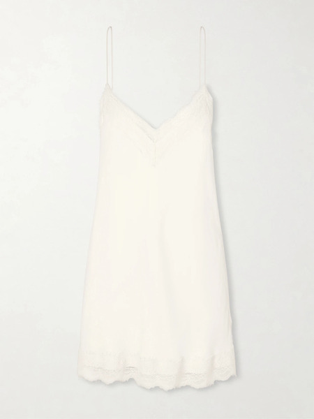  Róhe Róhe - Lace-trimmed Silk-blend Satin Camisole - White 