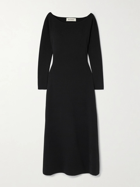  Róhe Róhe - Off-the-shoulder Ribbed-knit Maxi Dress - Black 